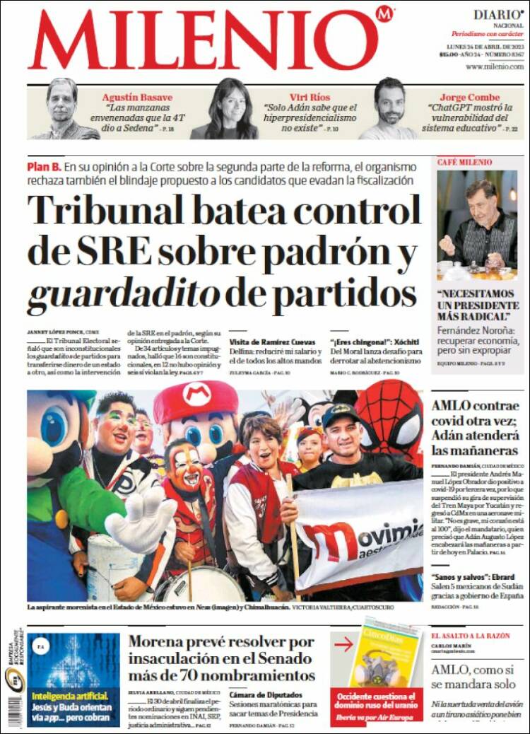 Portada de Milenio (M&eacute;xico)