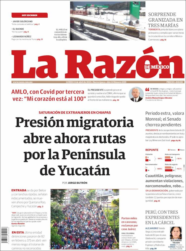 Portada de La Razón (M&eacute;xico)