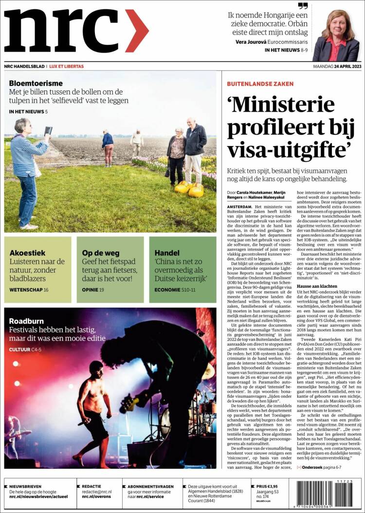 Portada de NRC Handelsblad (Pa&iacute;ses Bajos)
