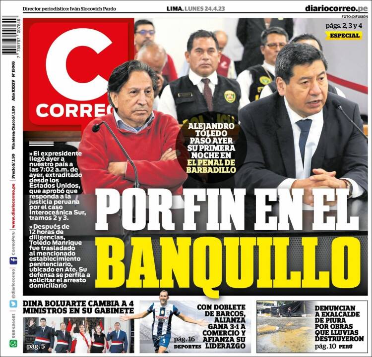 Portada de Diario Correo (Per&uacute;)