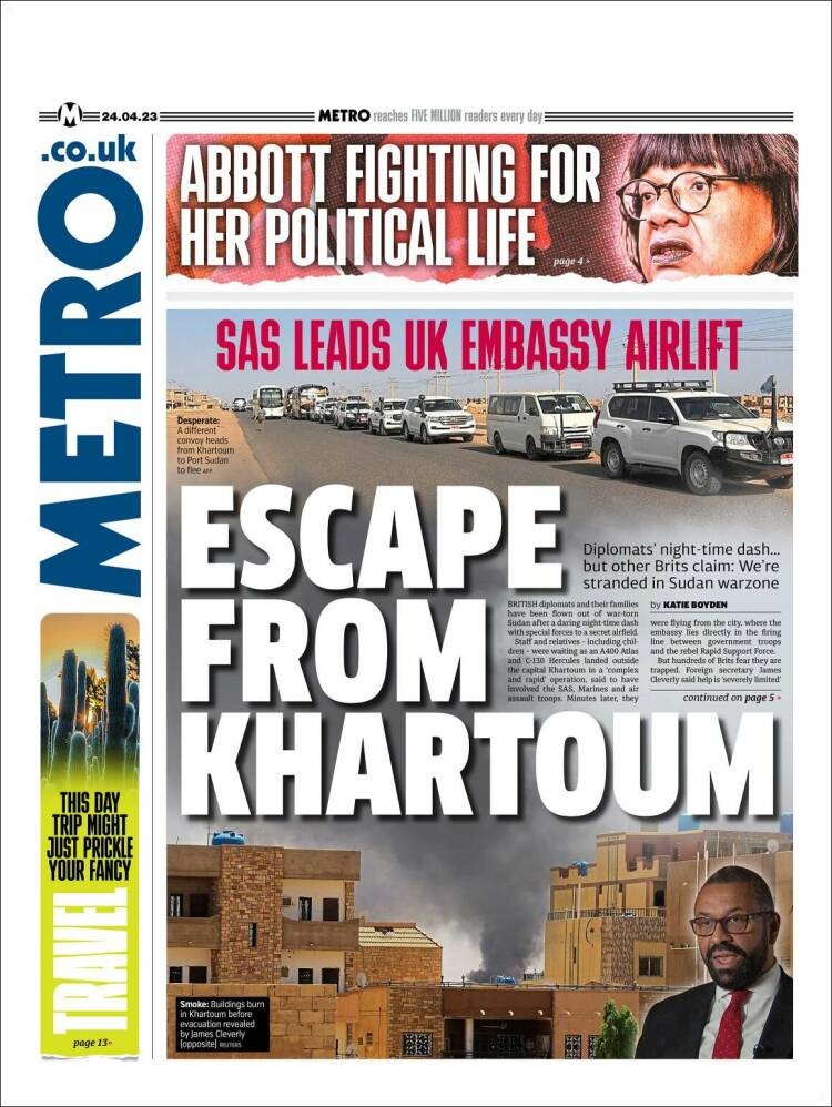 Portada de Metro (Reino Unido)