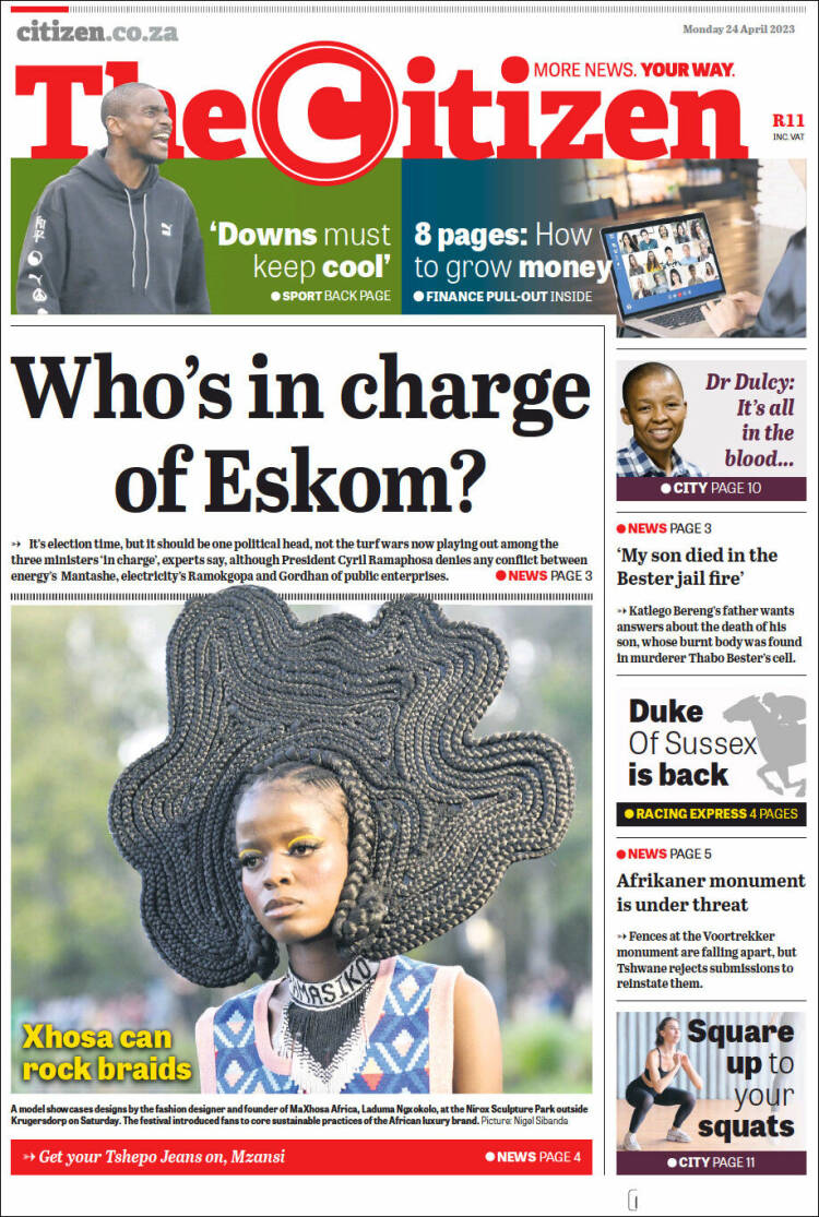 Portada de The Citizen (Sud&aacute;frica)