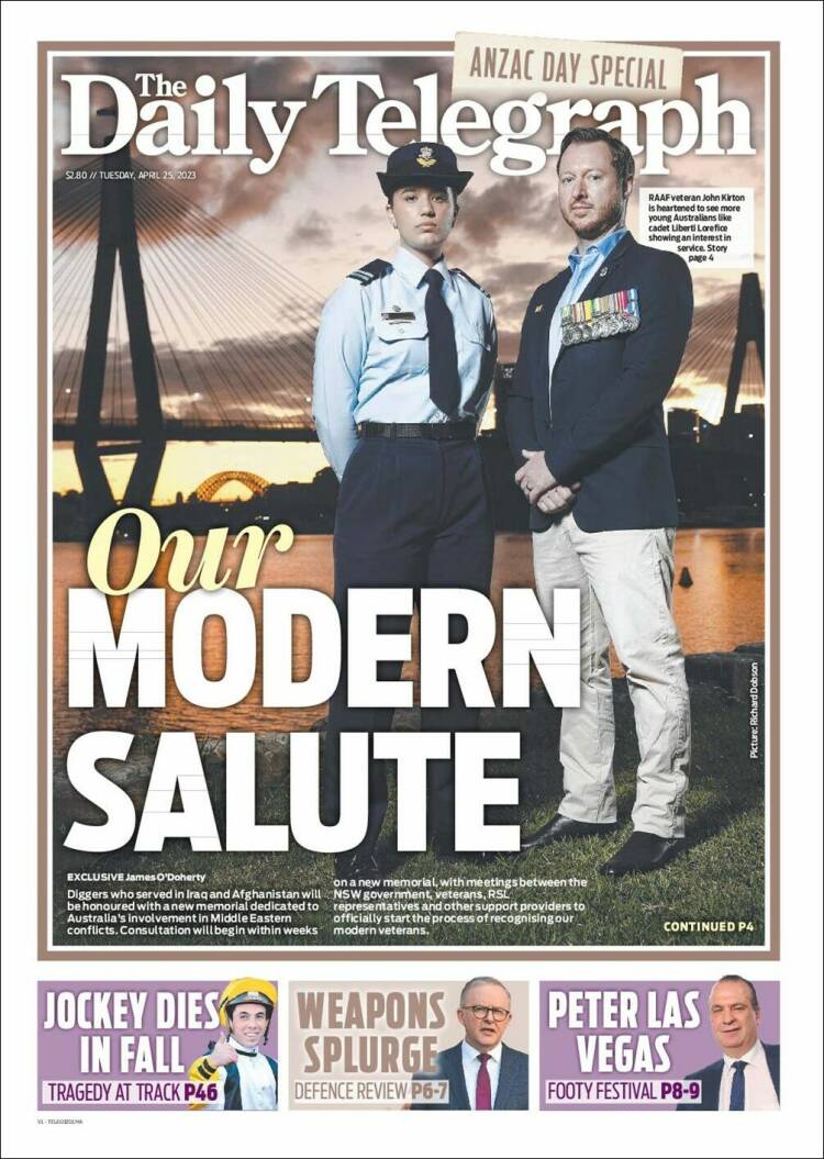 Portada de The Daily Telegraph (Australia)