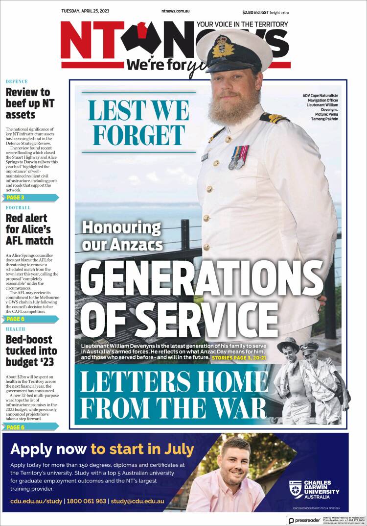 Portada de Northern Territory News (Australia)