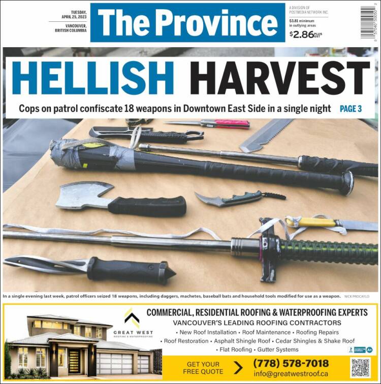 Portada de The Province (Canadá)