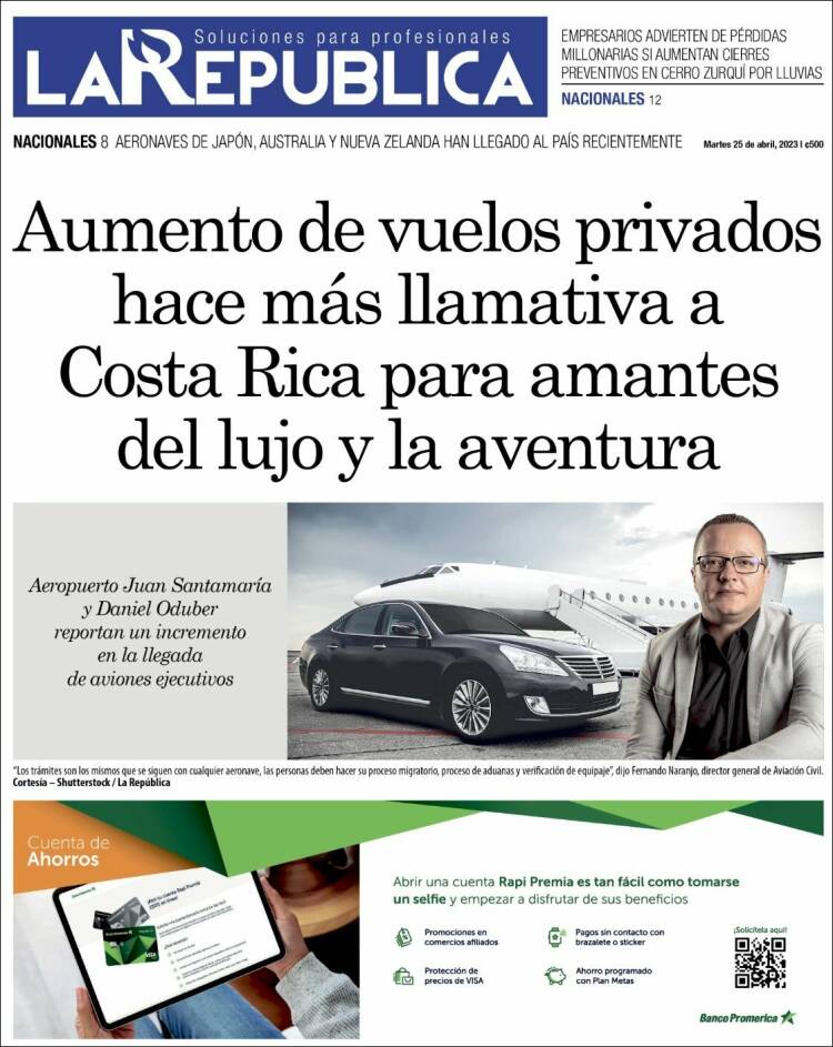 Portada de La República (Costa Rica)