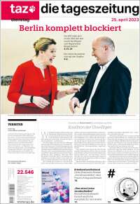 Portada de Die Tageszeitung (Alemania)