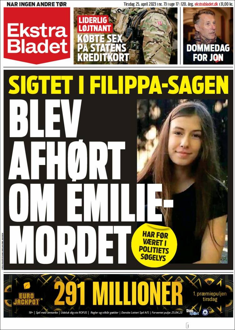 Portada de Ekstra Bladet (Dinamarca)