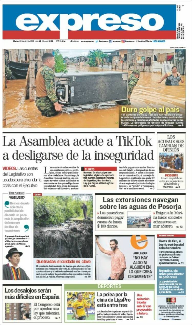 Portada de Expreso (Ecuador)
