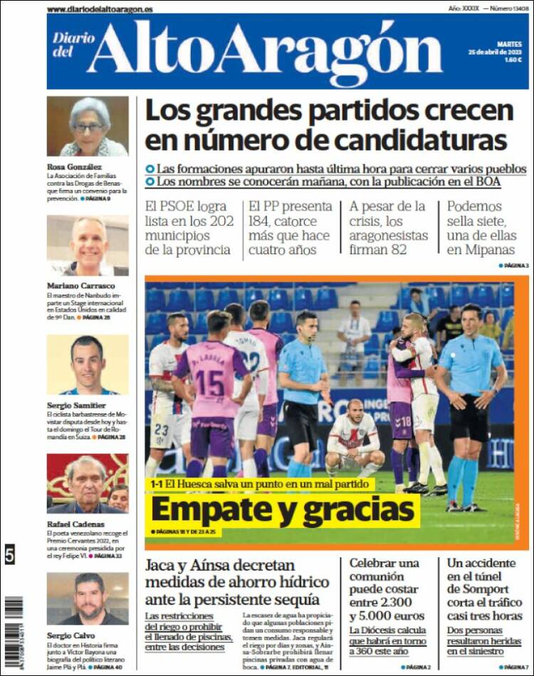 Portada de Diario del AltoAragón (España)