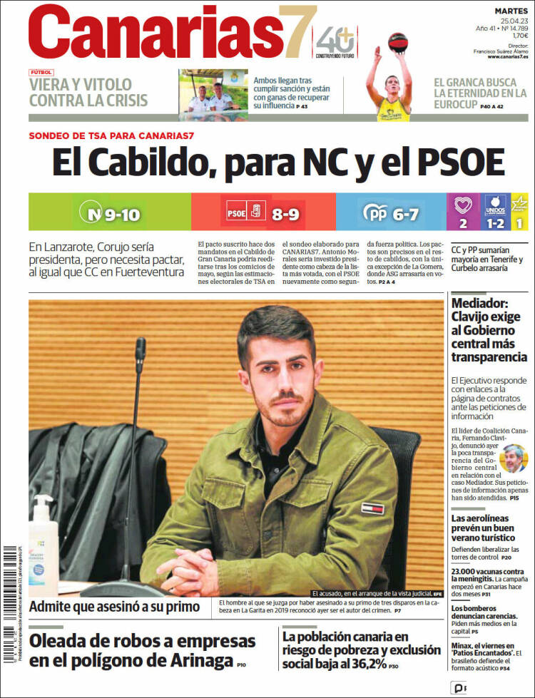 Portada de Canarias 7 (España)