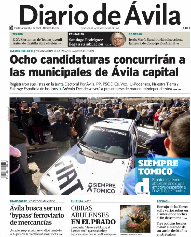 Portada de Diario de Ávila (España)