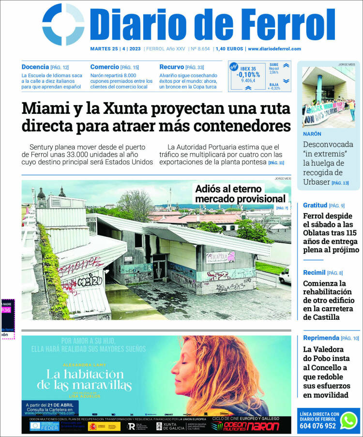 Portada de Diario de Ferrol (España)