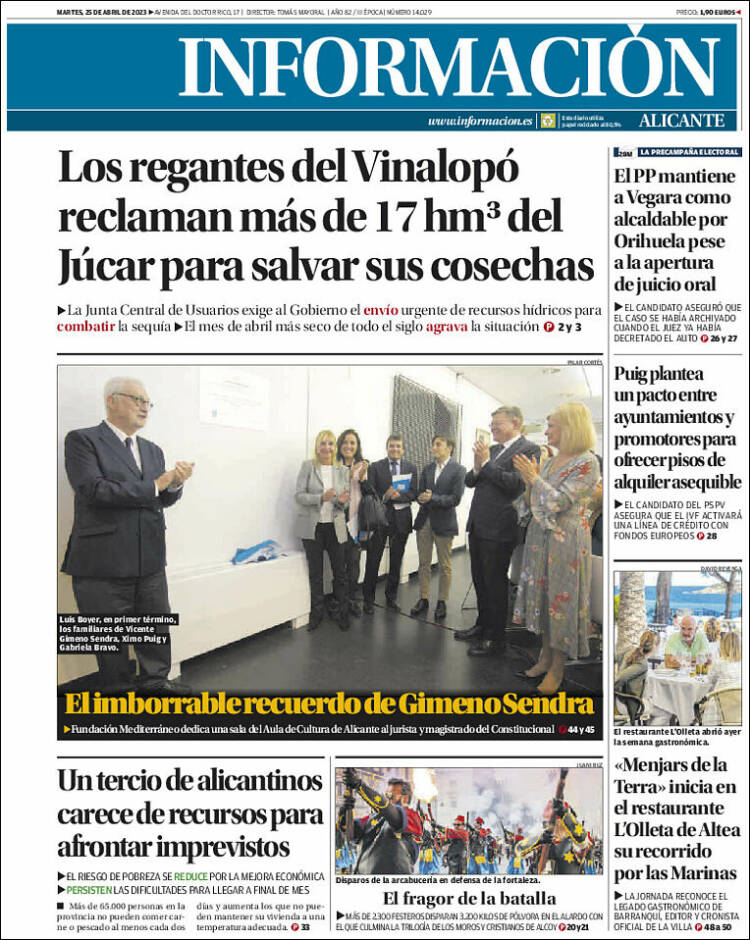 Portada de Diario Información (España)