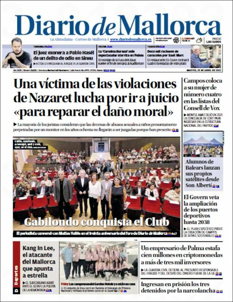 Portada de Diario de Mallorca (España)