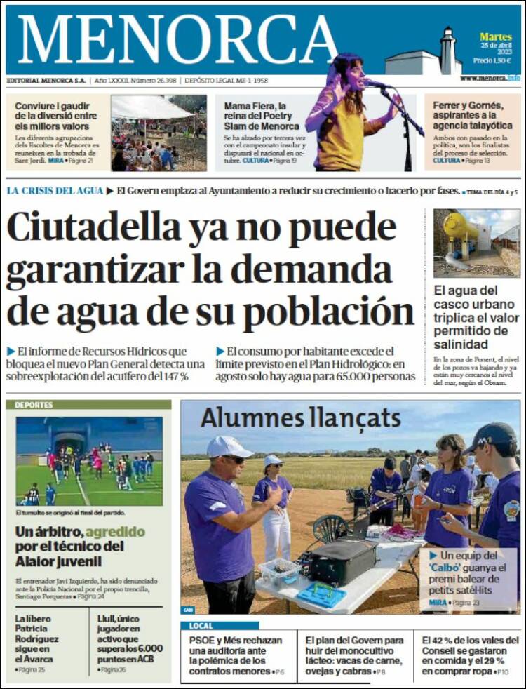 Portada de Menorca - Diario Insular (España)