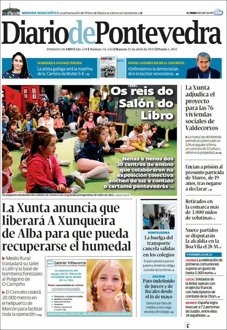 Portada de Diario de Pontevedra (España)