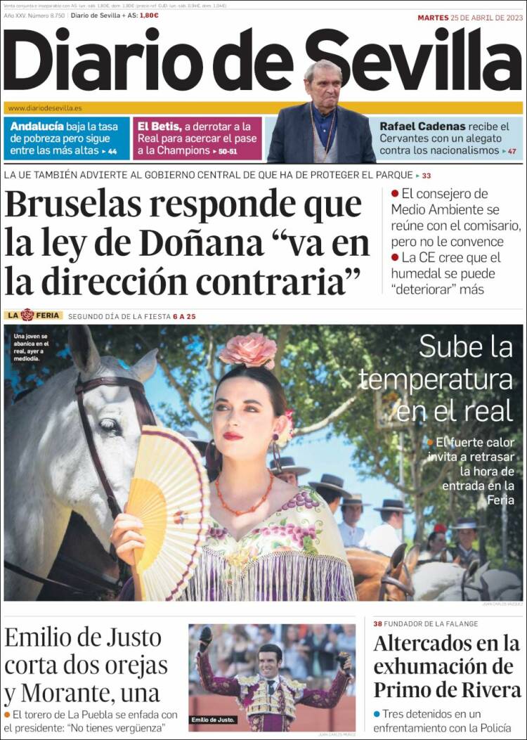 Portada de Diario de Sevilla (España)