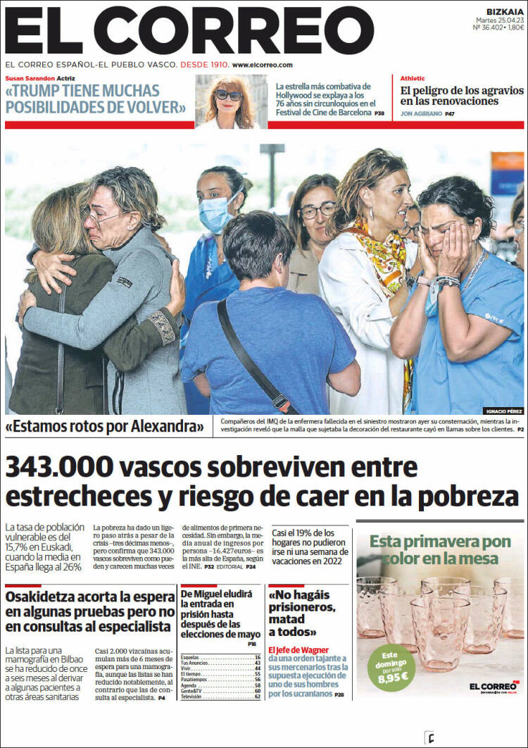 Portada de El Correo (España)