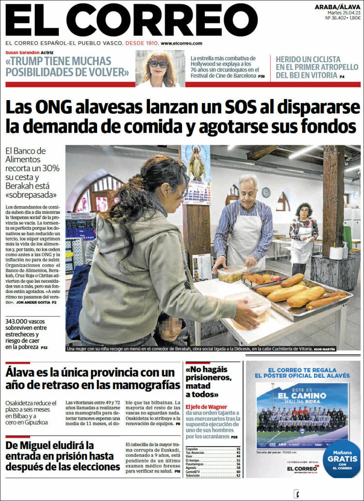 Portada de El Correo - Álava (España)