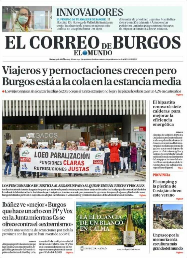 Portada de El Correo de Burgos (España)