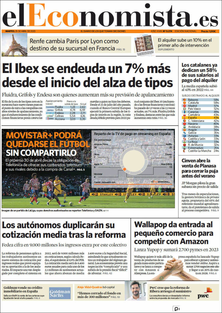 Portada de El Economista (Espa&ntilde;a)