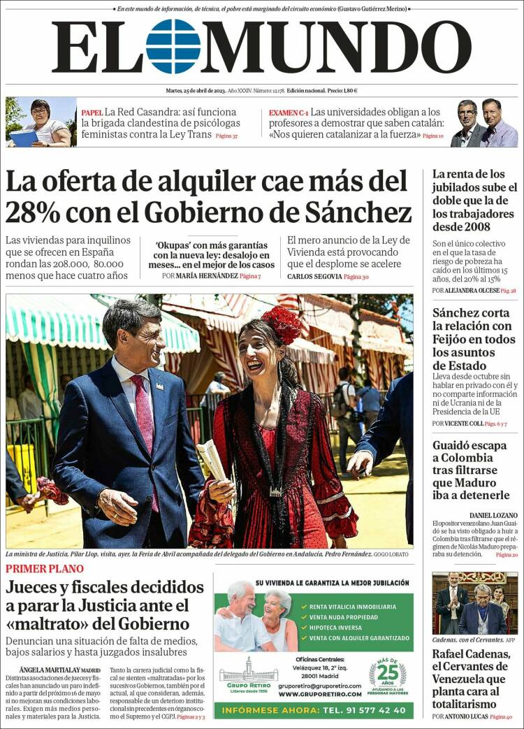 Portada de El Mundo (España)