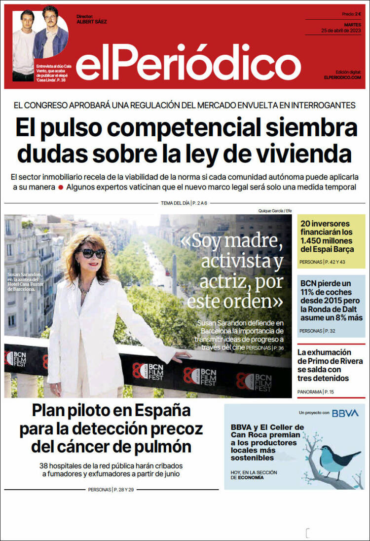 Portada de El Periódico (España)