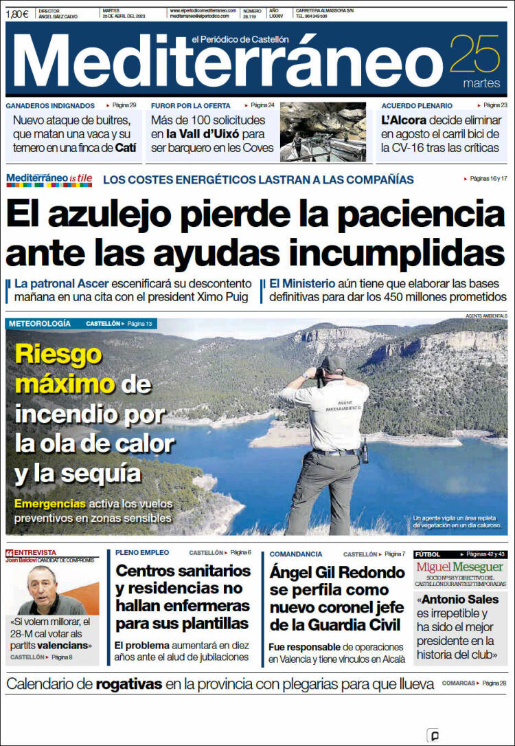 Portada de El Periódico Mediterraneo (España)