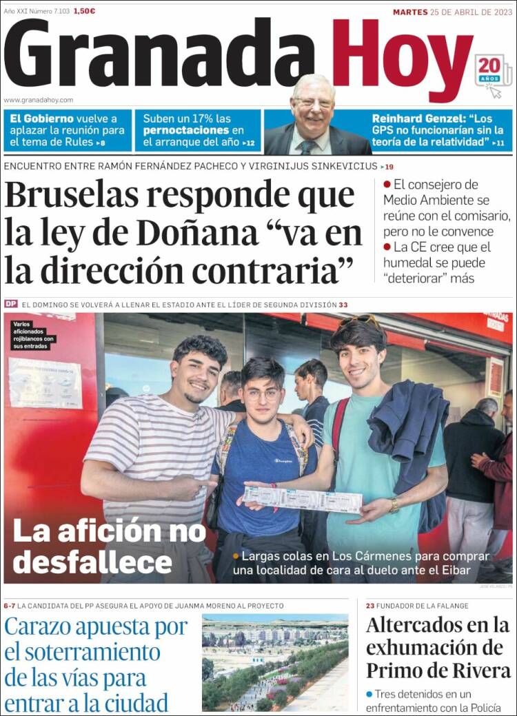 Portada de Granada Hoy (España)