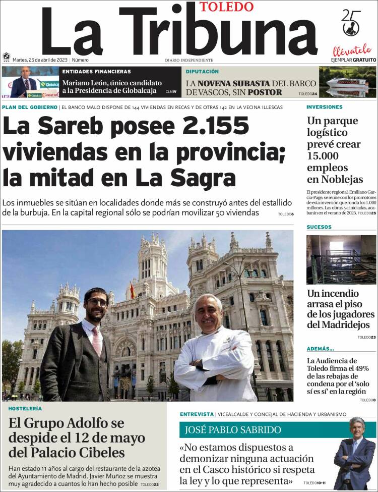 Portada de La Tribuna de Toledo (España)