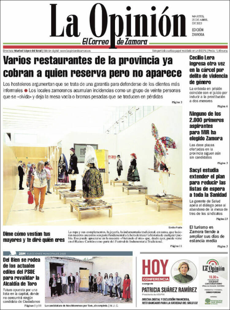 Portada de La Opinión - El Correo de Zamora (España)