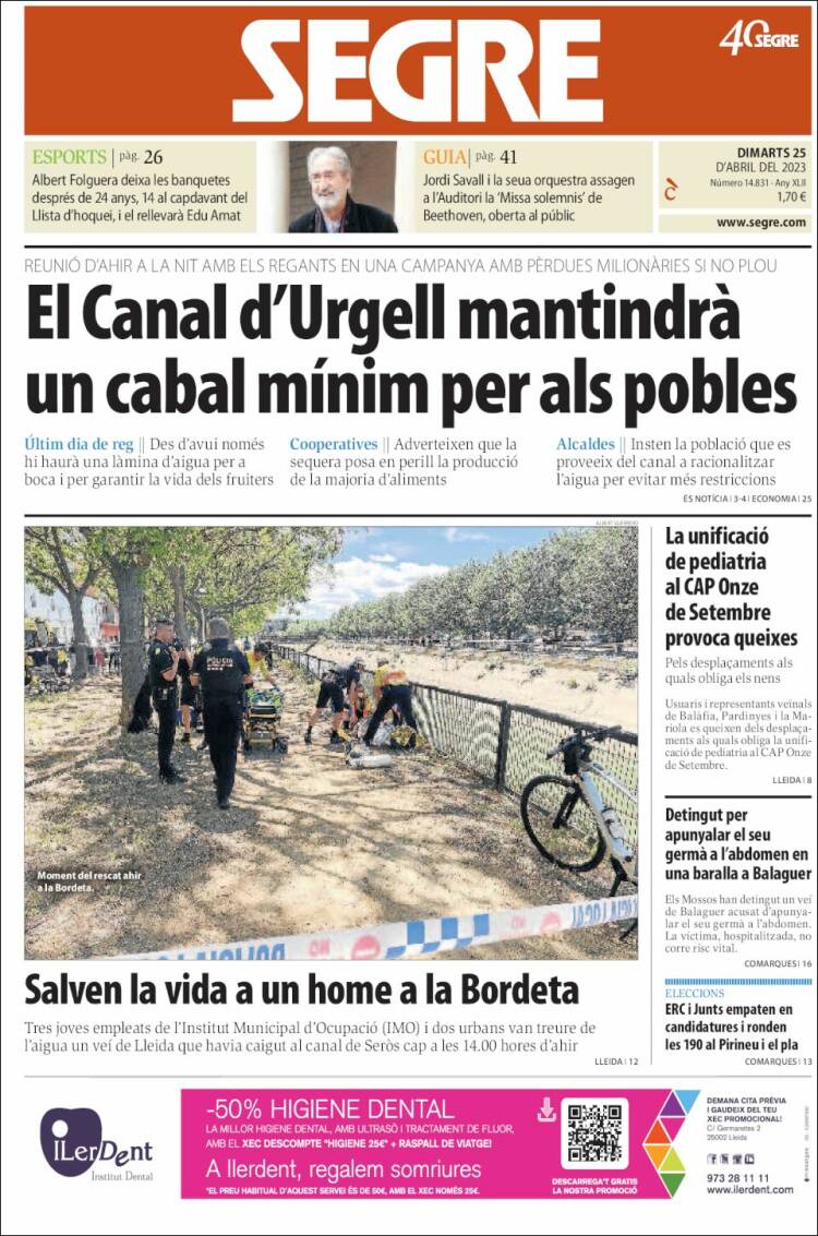 Portada de Segre (España)