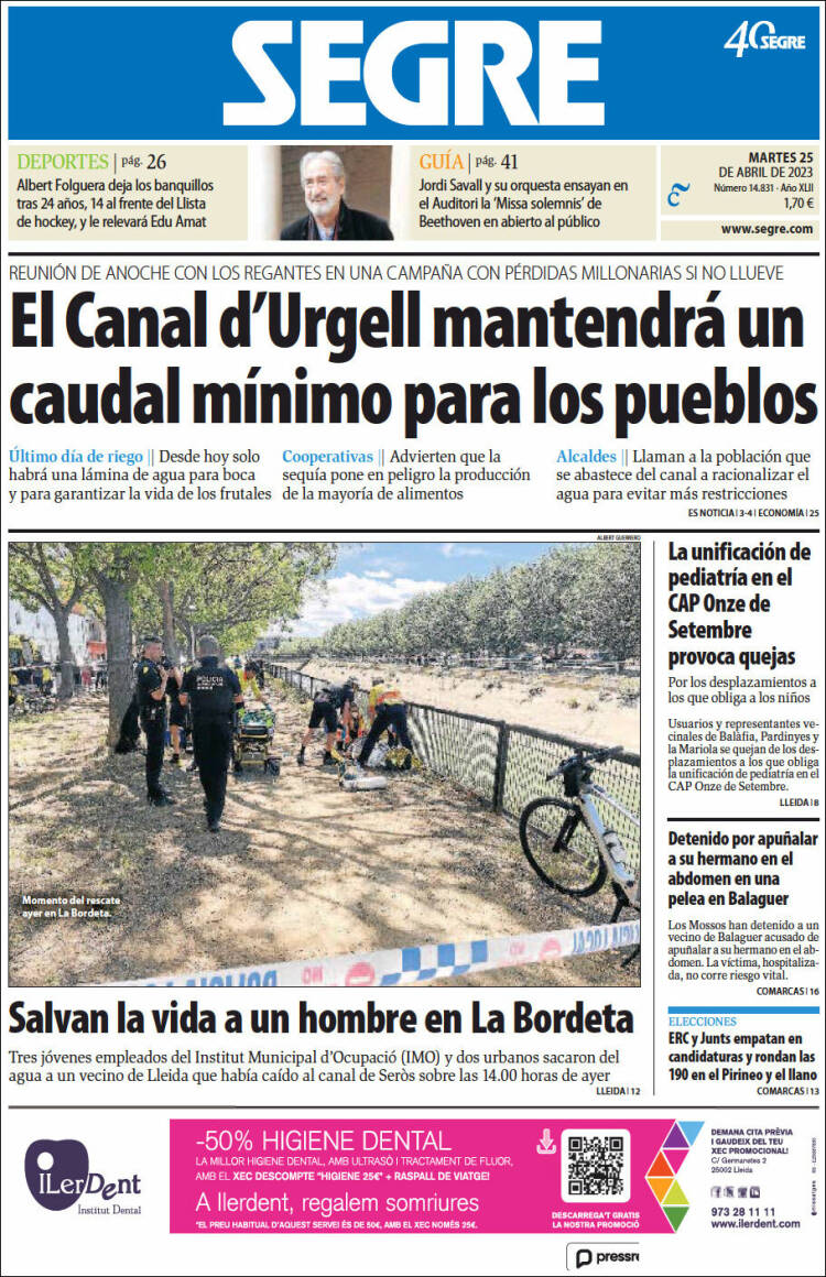 Portada de Segre  (España)