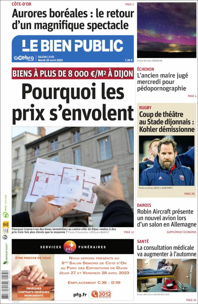 Portada de Le Bien Public (Francia)