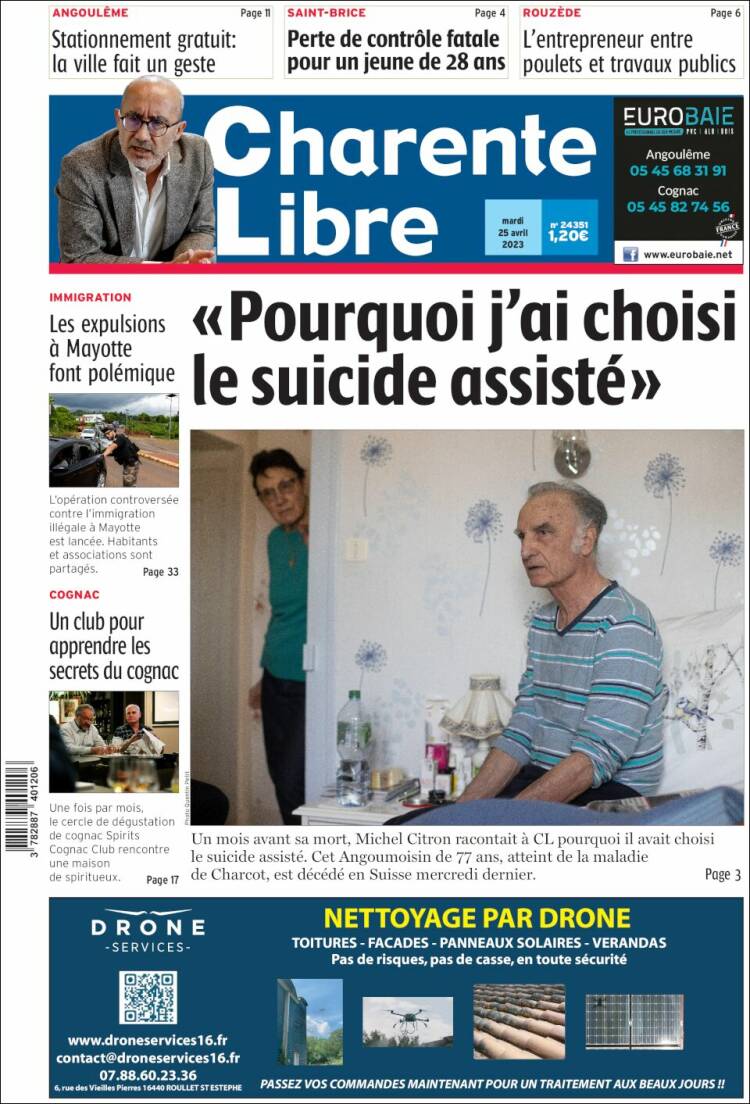 Portada de Charente Libre (Francia)