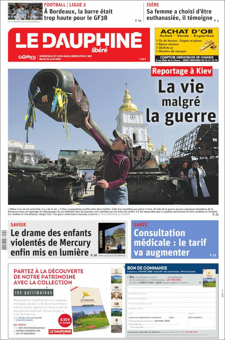 Portada de Le Dauphiné Libéré (Francia)