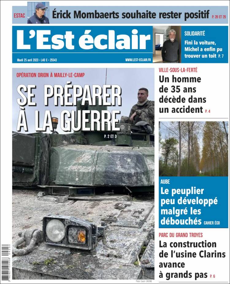 Portada de L'Est Eclair (Francia)