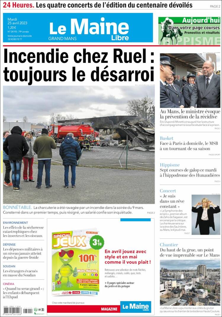 Portada de Le Maine Libre (Francia)