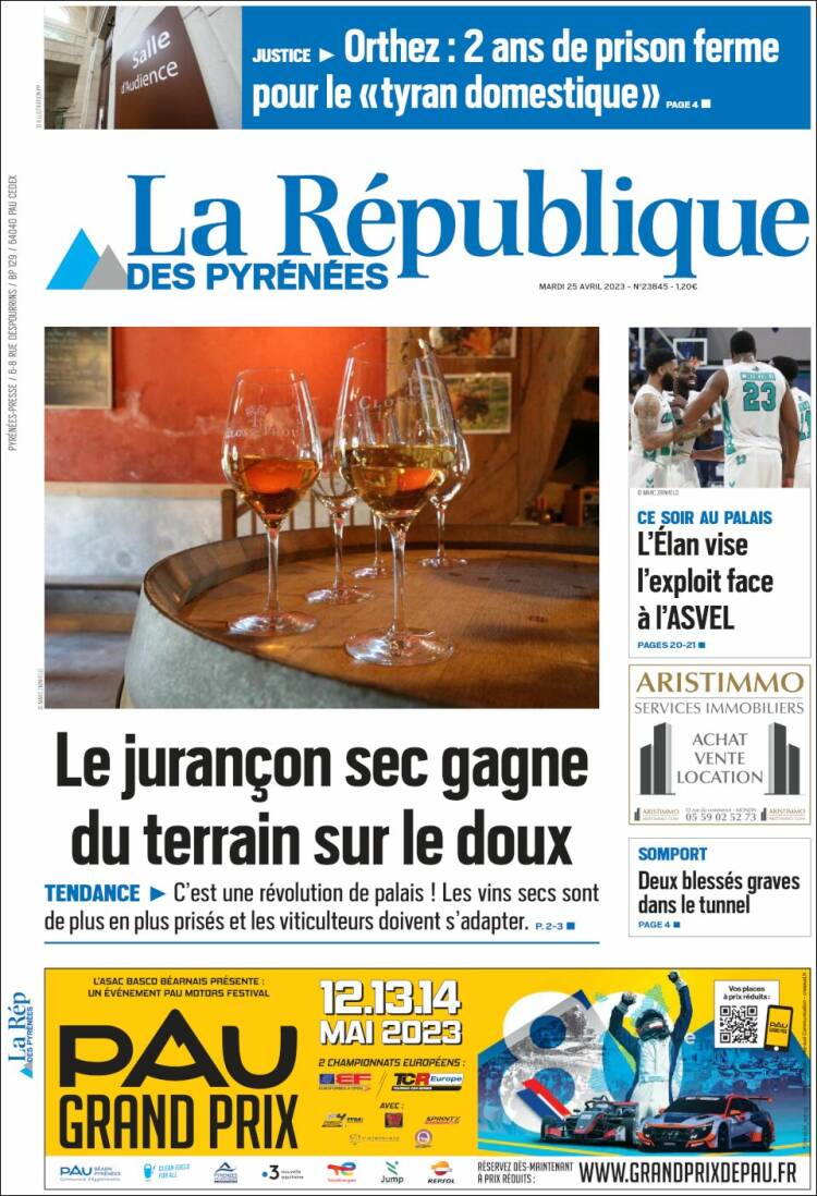 Portada de La République des Pyrénées (Francia)