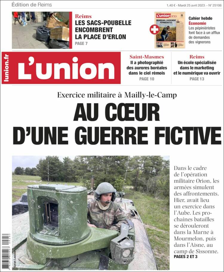 Portada de L'Union (Francia)