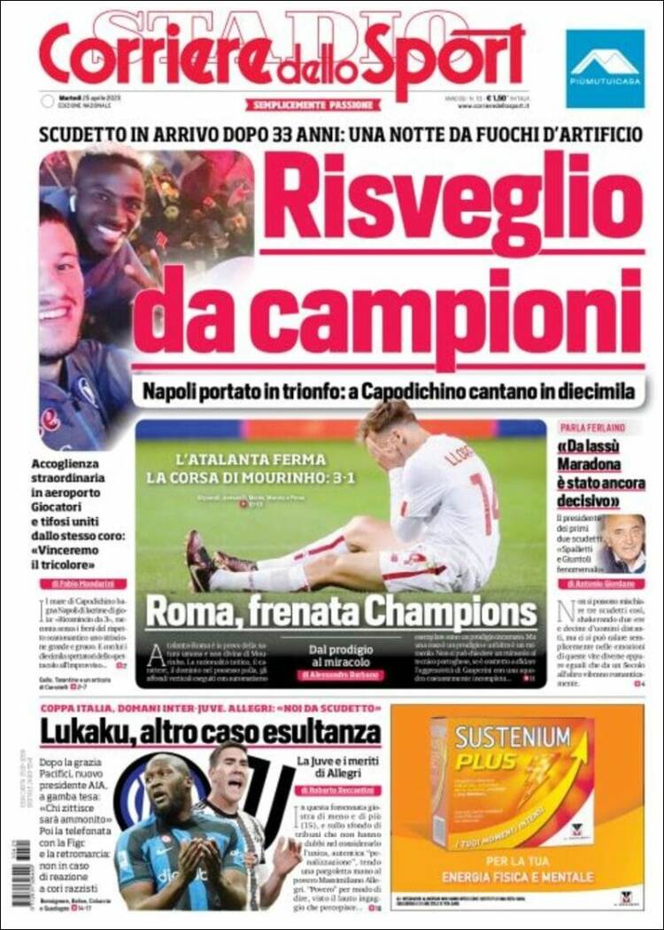 Portada de Corriere dello Sport (Italia)
