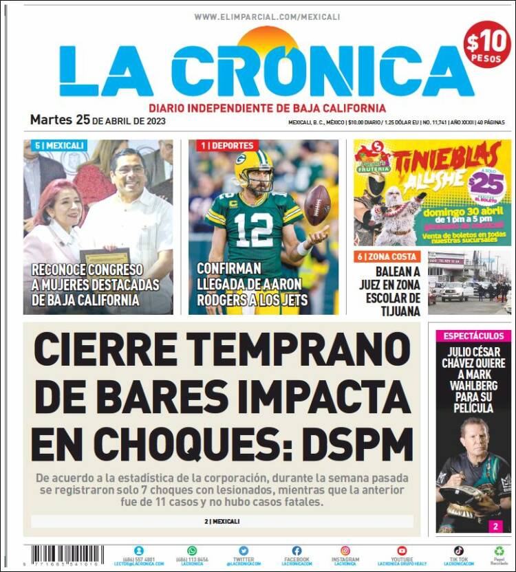 Portada de La Crónica de Baja California (M&eacute;xico)