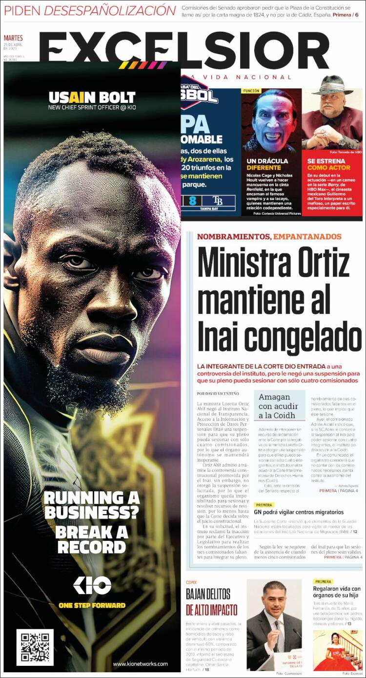 Portada de Excelsior (M&eacute;xico)