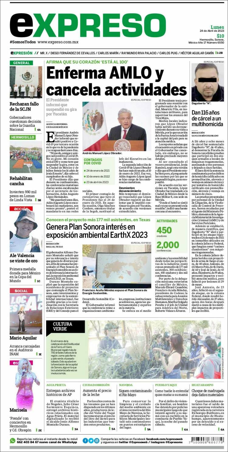 Portada de Expreso (M&eacute;xico)