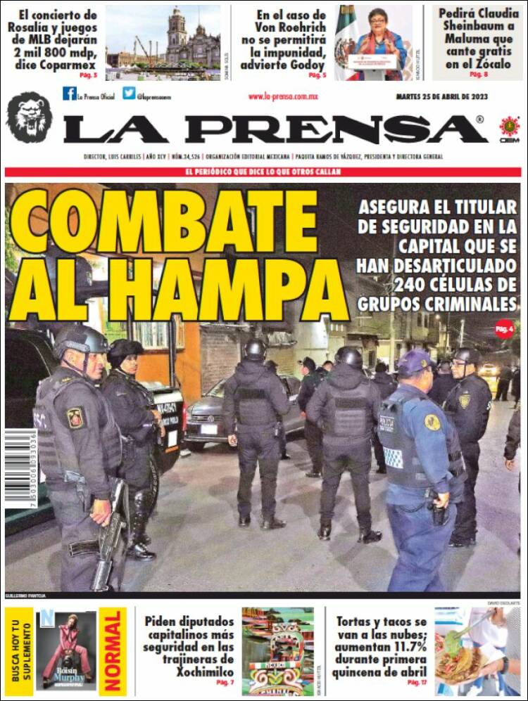 Portada de La Prensa (M&eacute;xico)