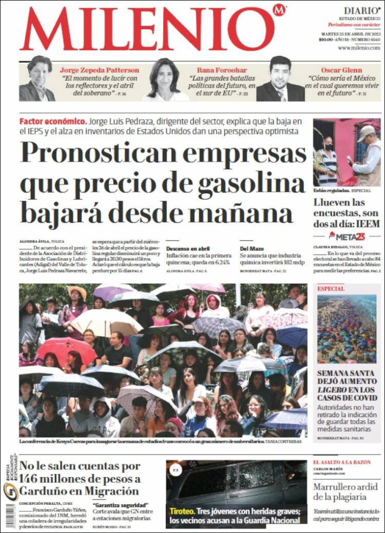 Portada de Milenio - Estado de México (M&eacute;xico)