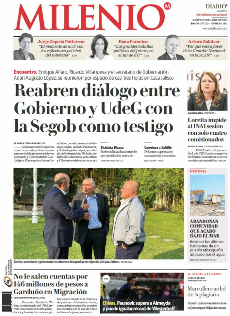 Portada de Milenio - Jalisco (M&eacute;xico)