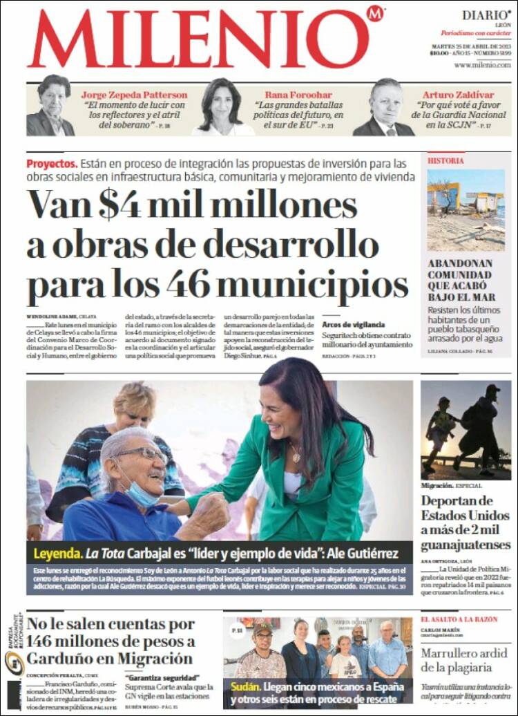 Portada de Milenio de León (M&eacute;xico)