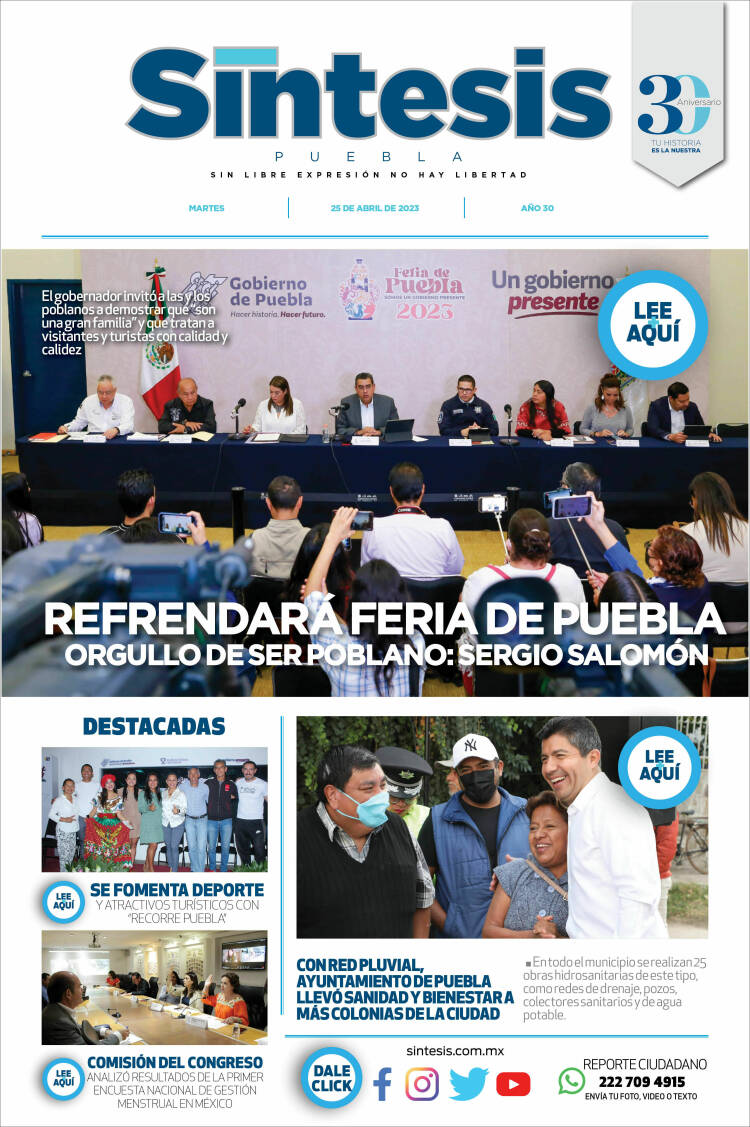 Portada de Síntesis - Puebla (M&eacute;xico)